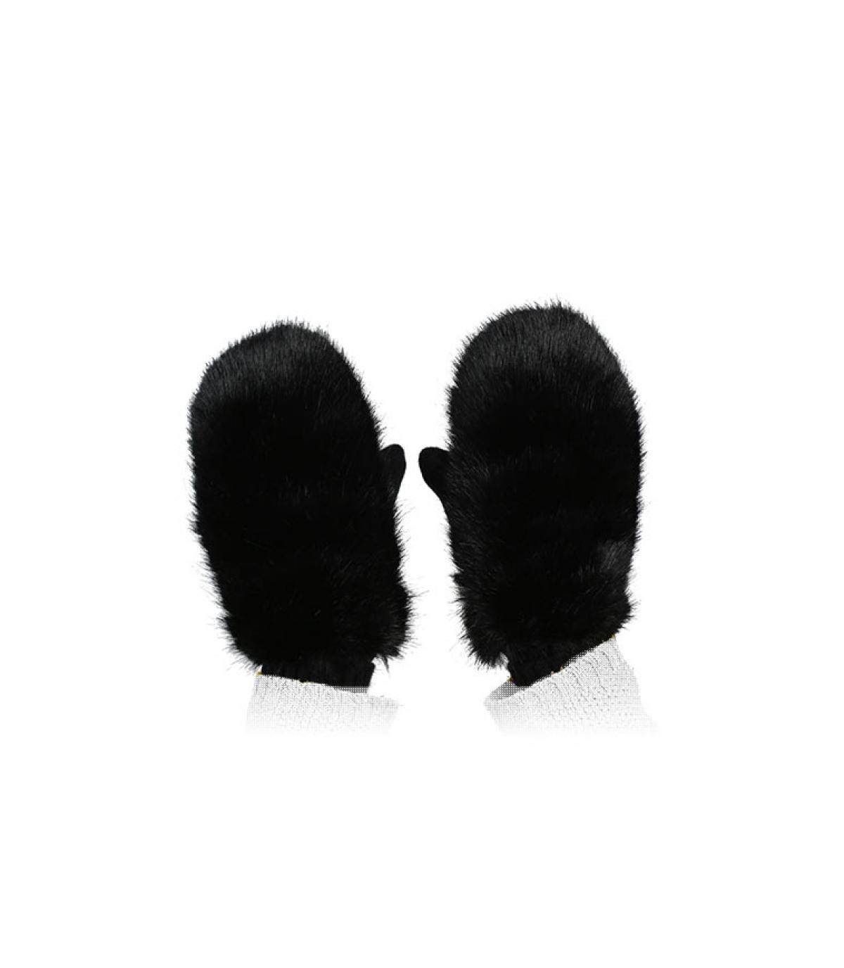 Barts Black fur mittens Barts Barts Black fur mittens Barts